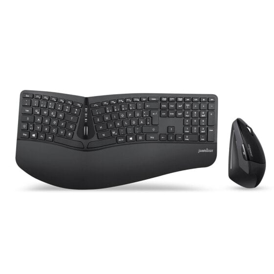 Perixx PERIDUO-605 DE Tastatur- und Maus-Set kabellos ergonomisch schwarz - Keyboard - 2,000 dpi