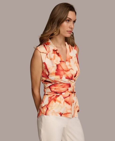 Women's Printed Wrap-Front Blouse