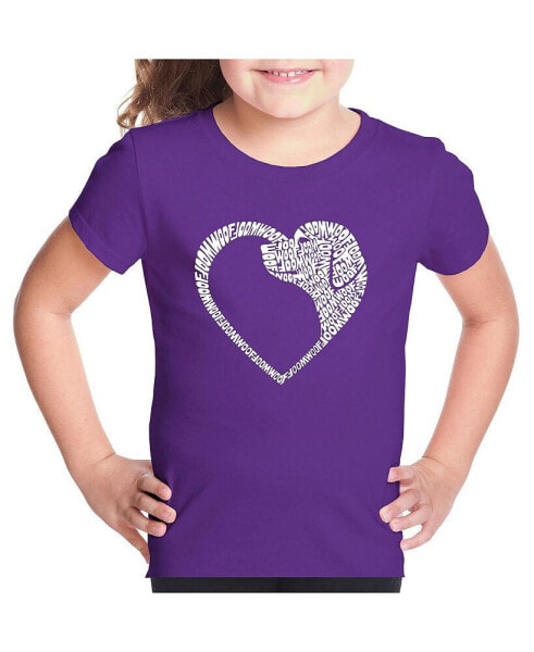 Child Dog Heart - Girl's Word Art T-Shirt