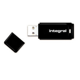 Integral 128GB USB2.0 DRIVE BLACK - 128 GB - USB Type-A - 2.0 - 12 MB/s - Cap - Black