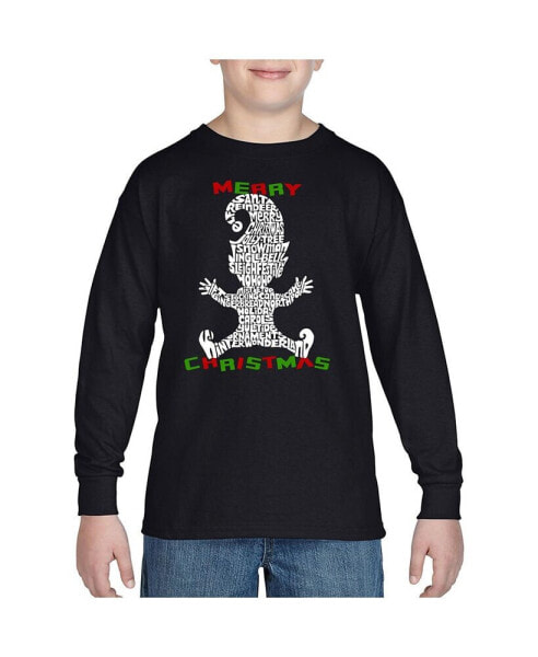 Child Christmas Elf - Boy's Word Art Long Sleeve T-Shirt