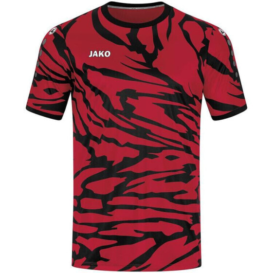 Jako Sport-Tshirt Trikot Animal (Polyester-Interlock, Angenehmes Tragegefühl) Rot/schwarz Kinder