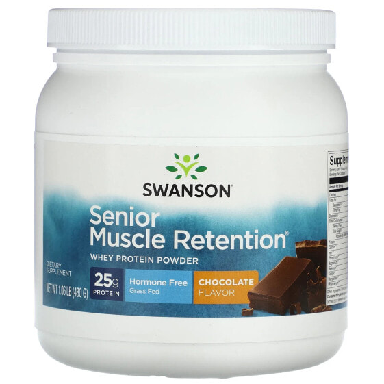 Протеин сывороточный Whey Protein Senior Muscle Retention, шоколад, 480 г (1.06 фунта) Swanson