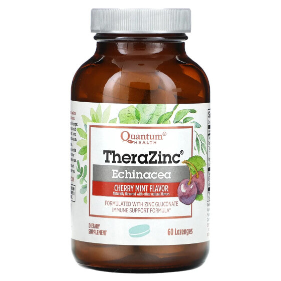 Эхинацея в леденцовых таблетках Quantum Health TheraZinc, Вишня и мятный вкус, 60 шт.