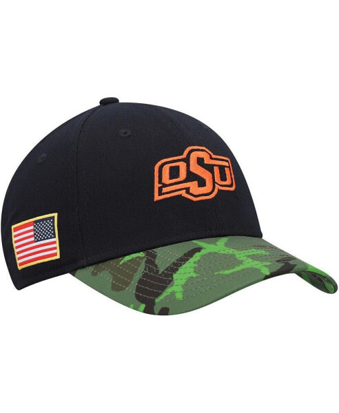 Men's Black and Camo Oklahoma State Cowboys Veterans Day 2Tone Legacy91 Adjustable Hat