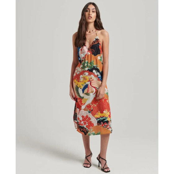 SUPERDRY Vintage Midi Halter Slip Dress