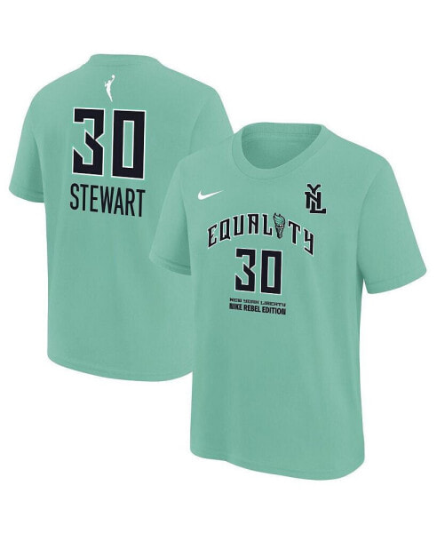 Big Boys and Girls Breanna Stewart Mint New York Liberty Rebel Edition Name and Number T-shirt