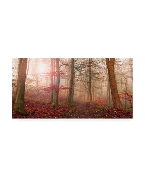 Leif Londal Forest Scene Red Canvas Art - 37" x 49"