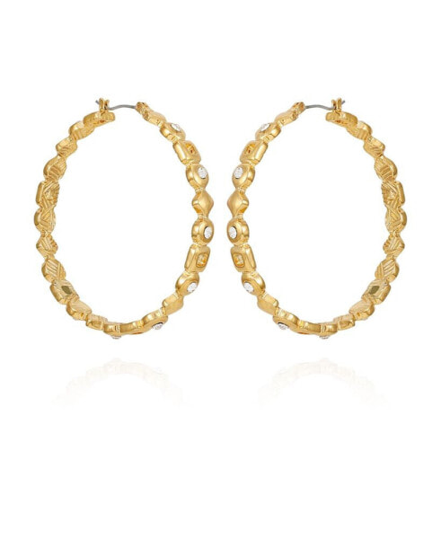 Gold-Tone Modern Hoop Earrings