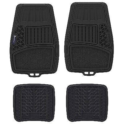 Michelin 19"x34" 4pc Rubber Floormat Set Black