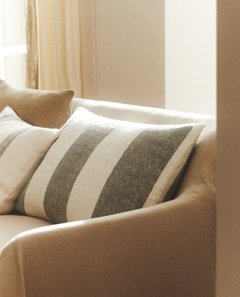 Thick stripe cushion cover