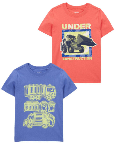 Toddler 2-Pack Construction Graphic Tees 5T