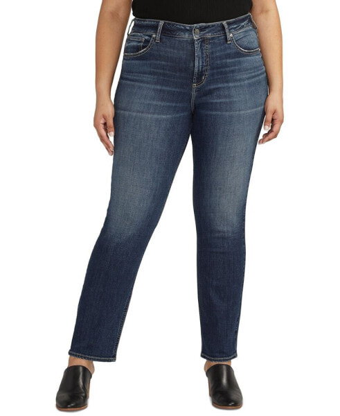 Plus Size Avery High-Rise Curvy-Fit Straight-Leg Denim Jeans