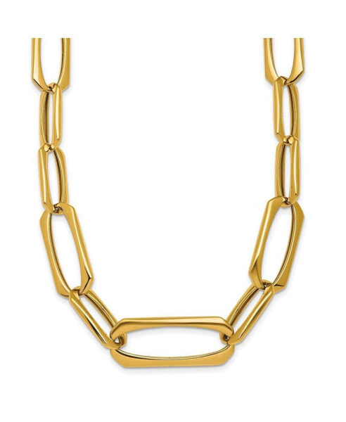 18k Yellow Gold Fancy Oval Link Necklace