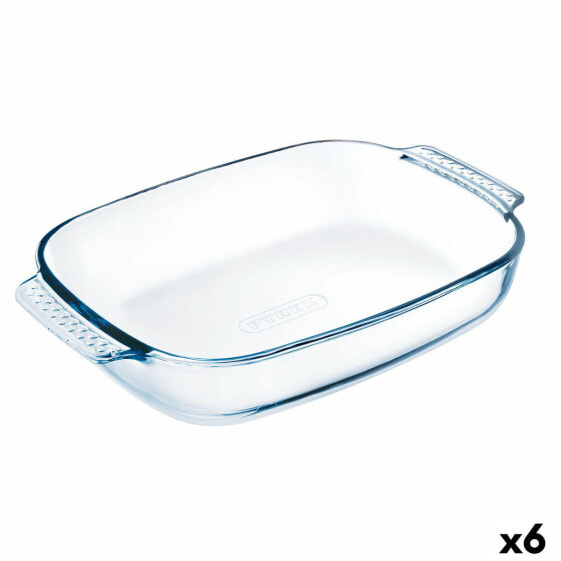 Serving Platter Pyrex Classic Rectangular Transparent Glass 35 x 23 cm (6 Units)