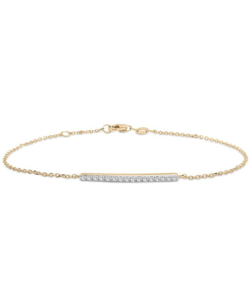 Diamond Bar Bracelet (1/10 ct. t.w.) in 14k Gold, Created for Macy's