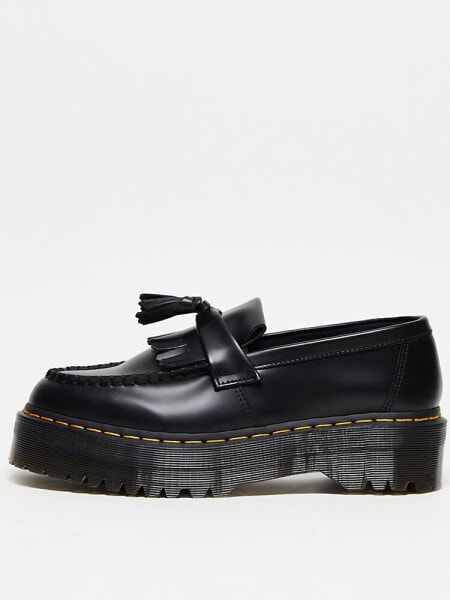 Dr Martens unisex Adrian quad loafers in black smooth leather