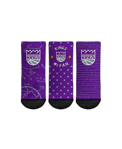 Toddler Boys and Girls Socks Sacramento Kings #1 Fan 3-Pack Crew Socks Set