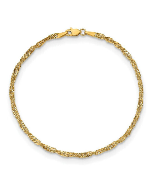 Singapore Chain Anklet in 14k Yellow Gold