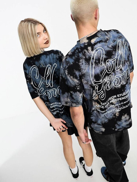 Футболка COLLUSION Unisex Bleached Blue Print