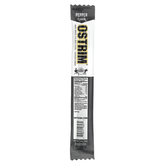 100% Grass-Fed Beef Stick, Ostrich Added, Pepper, 1 Stick, 1.5 oz (42 g)