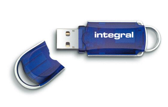Integral 64GB USB2.0 DRIVE COURIER BLUE - 64 GB - USB Type-A - 2.0 - 12 MB/s - Cap - Blue - Silver