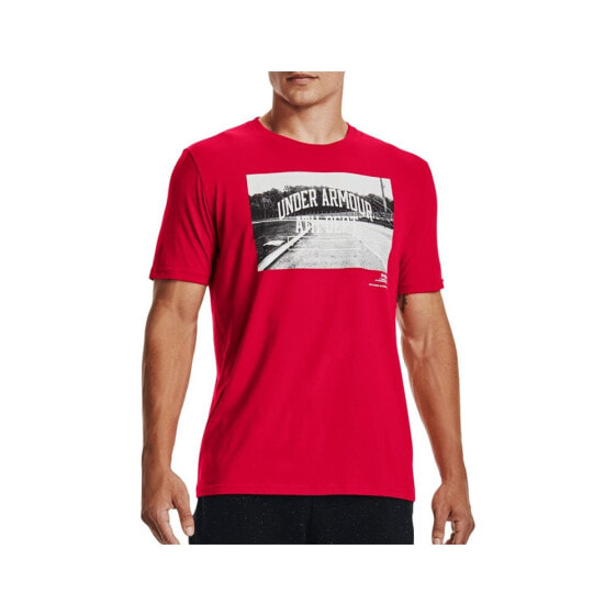 Мужская спортивная футболка красная с принтом Under Armour Athletic Dept