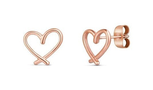 Emery Rose Gold Heart Minimalist Bronze Earrings