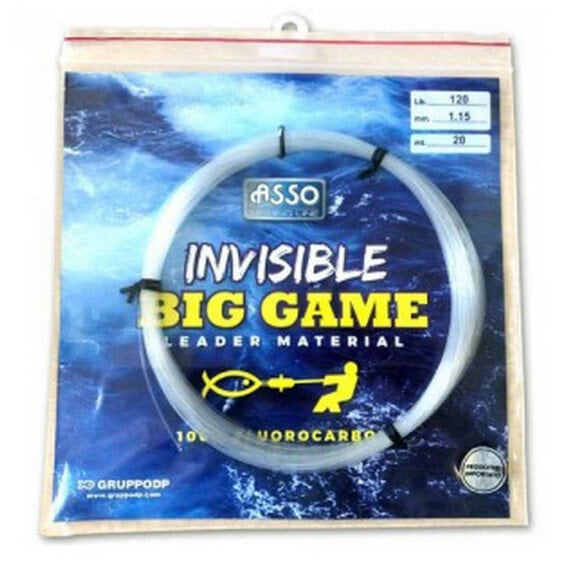 Флюорокарбоновая леска для рыбалки Asso Invisible Big Game 30 lb 20 м