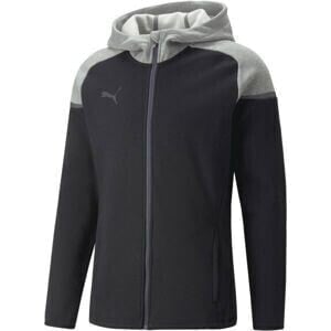 Puma TEAMCUP CASUALS HOODED JKT Pánská Tréninková Mikina, Černá, Velikost XL