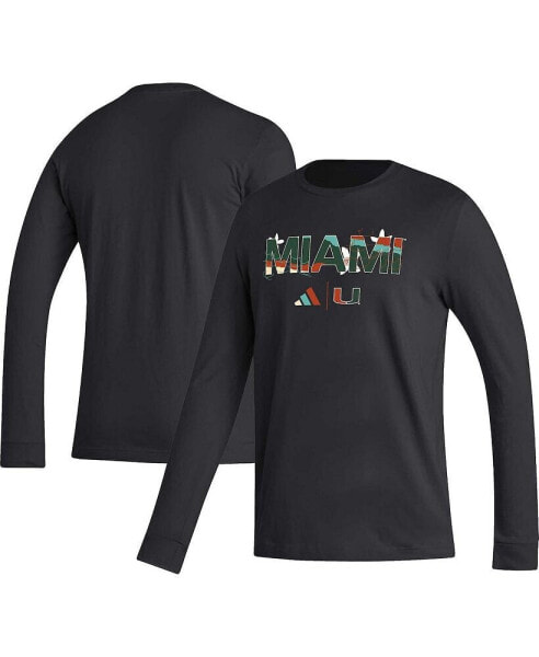 Men's Black Miami Hurricanes Honoring Black Excellence Long Sleeve T-shirt