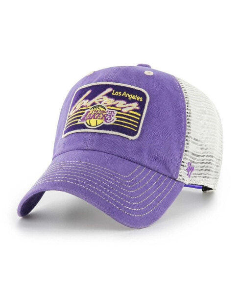 Men's Purple Los Angeles Lakers Five Point Patch Clean Up Adjustable Hat