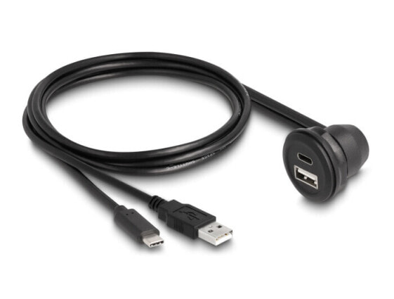 Delock USB 2.0 Kabel Typ-A Stecker und Type-C zu Buchse 90°