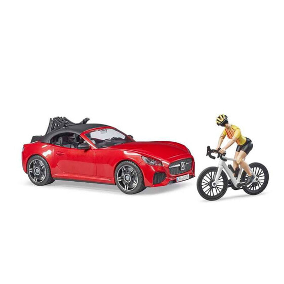 BRUDER Roadster Car With Cyclist 28.5x12x13.5 cm