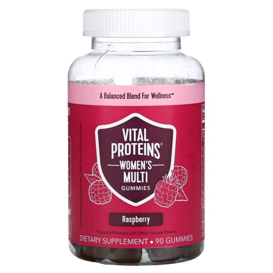 Vital Proteins, Мультивитамины для женщин, малина, 90 жевательных таблеток