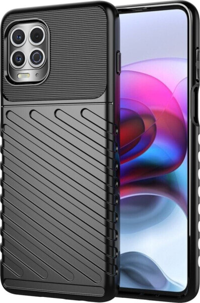 Hurtel Thunder Case elastyczne pancerne etui pokrowiec Motorola Moto G100 / Edge S czarny