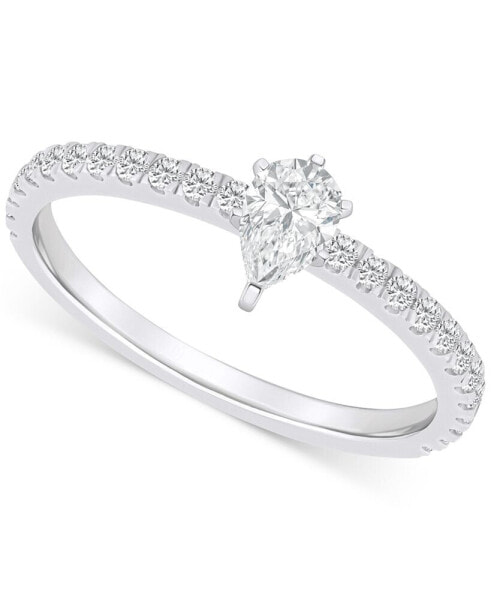Diamond Pear Engagement Ring (1/2 ct. t.w.) in 14k Gold