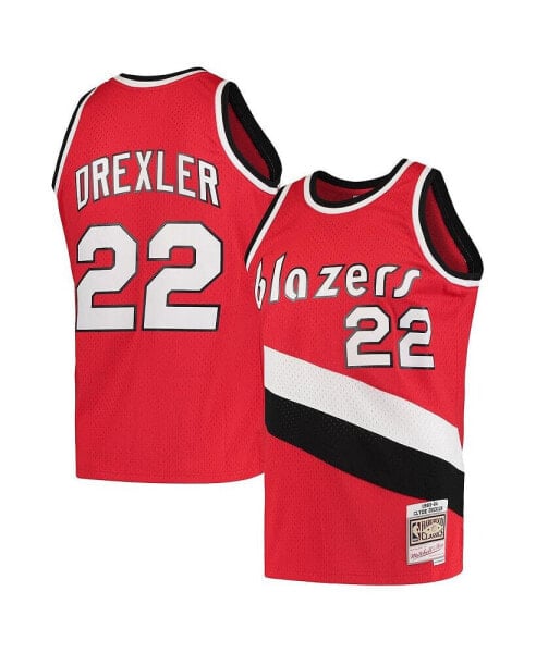 Men's Clyde Drexler Red Portland Trail Blazers Hardwood Classics 1983-84 Swingman Jersey