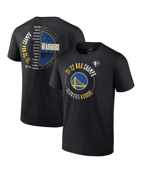 Men's Black Golden State Warriors 2022 NBA Finals Champions Drive List Roster T-shirt