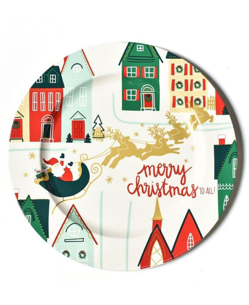 Retro Christmas Village Platter