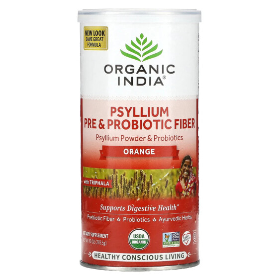 Psyllium Pre & Probiotic Fiber, Orange, 10 oz (283.5 g)