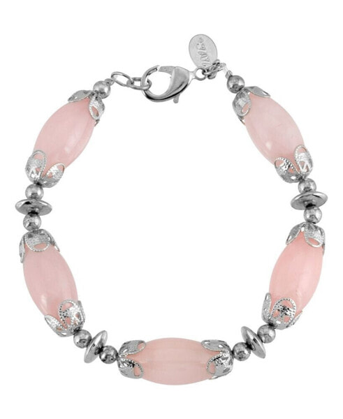 Silver-Tone Semi Precious Bead Bracelet