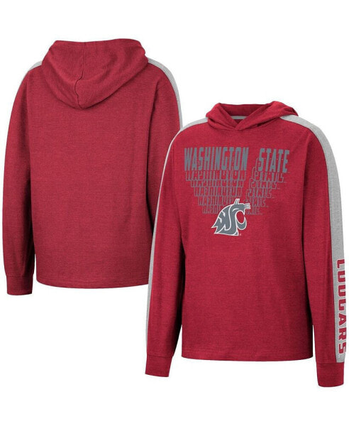 Big Boys Heathered Crimson Washington State Cougars Wind Changes Raglan Hoodie T-shirt