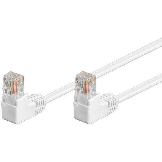 Goobay 96071 - Cat.5e Patch 2x90° weiß 2 m - Network - CAT 5e