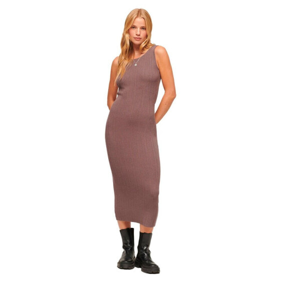 SUPERDRY Backless Knitted Sleeveless Midi Dress