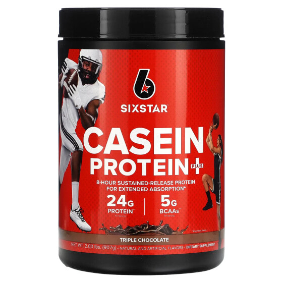 Протеин казеиновый SIXSTAR Casein Protein Plus, Тройной шоколад, 2 фунта (907 г)