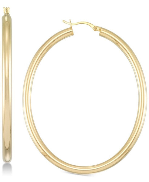 Polished Hoop Earrings in 18k Gold over Sterling Silver