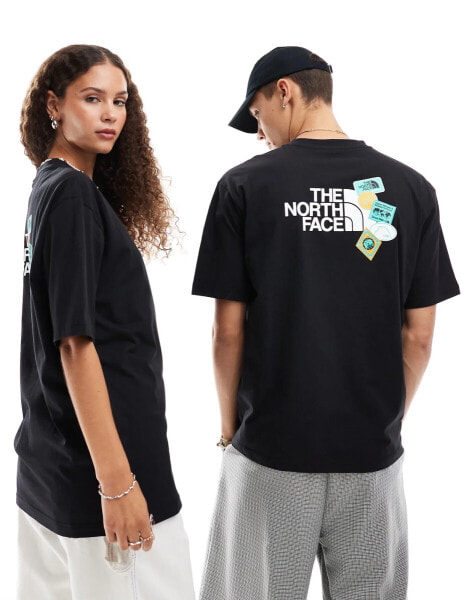 The North Face Expedition Stickers back print oversized t-shirt in black exclusive to ASOS