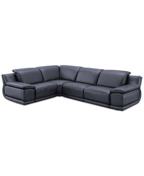 Daisley 4-Pc. Leather "L" Shaped Sectional Sofa with 2 Power Recliners