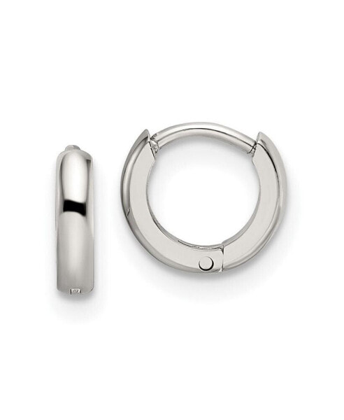 Stainless Steel Polished Endless Hinged Hoops Earrings